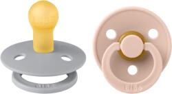 BIBS - Set 2 suzete Colour Latex, tetina rotunda, 0 luni +-Cloud/Blush