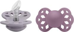 BIBS - Set 2 suzete Infinity Silicon, tetina anatomica, 0 luni +-Fossil Grey/Mauve