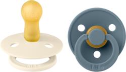BIBS - Set 2 suzete Colour Latex, tetina rotunda, 6 luni +-Ivory/Petrol