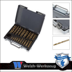 Welzh Werkzeug Csigafúró Klt. HSS Co5 Kobalt bevonatú 170 db-os - műanyag kofferben (2013-WW)