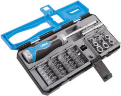 Laser Tools Bit készlet 33 db-os, racsnis hajtószárral - KIFUTÓ ! (LAS-6992)