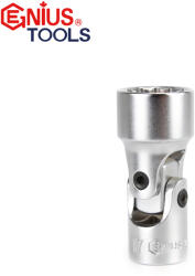 Genius Tools Dugókulcs - crowafej 3/8" csuklós 17 mm Genius (355617)