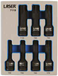 Laser Tools Gépi dugókulcs készlet Torx T50-T55-T60-T70-T80-T90-T100 x 78 mm 1/2 (LAS-7119)