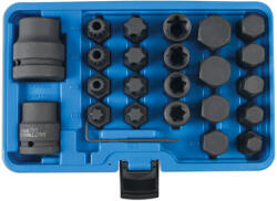 Laser Tools Bit készlet teherautós 3/4" és 1" 24 db-os gépi imbusz+torx+XZN+E-torx (LAS-6891)