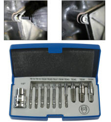 Laser Tools Csavarkiszedő készlet - sérült fejű Torx csavarokhoz - 11 db-os készlet (LAS-6080)
