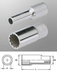Genius Tools Dugókulcs - crowafej 1/2" 12 szög hosszú 21 mm Genius (437821)