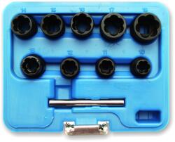 BGS technic Csavarkiszedő készlet - sérült fejű csavarokhoz 9+1 db-os 10-19 mm 3/8 (9-5265)