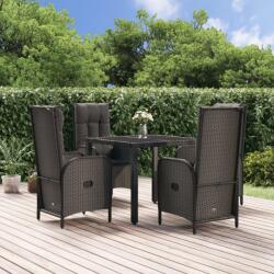 vidaXL Set mobilier de grădină cu perne, 5 piese, negru, poliratan (3185054) - vidaxl