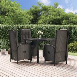 vidaXL Set mobilier de grădină cu perne, 5 piese, negru, poliratan (3185060)