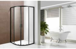 u-Design Blacky ívelt zuhanykabin fekete kerettel, A1211B, 100x100x190 cm
