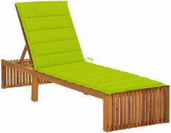 vidaXL Șezlong cu pernă, lemn masiv de acacia (3064160)