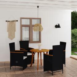 vidaXL Set mobilier de grădină, 5 piese, negru (3071775)