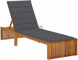 vidaXL Șezlong cu pernă, lemn masiv de acacia (3064149)