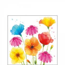 Ambiente Colourful Summer Flowers papírszalvéta 25x25cm, 20db-os - szep-otthon