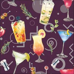 Ambiente Cocktail Party Aubergine papírszalvéta 33x33cm, 20db-os - szep-otthon