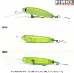 HMKL Vobler HMKL K-II Minnow 40F 4cm, 2.2g, culoare MS Fresh Olive (KIIM40F-MSFO)