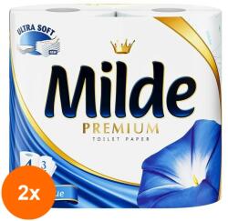 Milde Set 2 x 4 Role Hartie Igienica Milde Premium Cool Blue, 3 Straturi (ROC-2xFIMMLHI003)