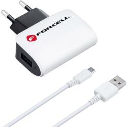  FORCELLCH-1A Forcell USB hálózati töltő + micro USB kábel, 1A, fehér (FORCELLCH-1A)