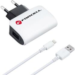 FORCELLLI-1A Forcell USB hálózati töltő + Lightning kábel, 1A, fehér (FORCELLLI-1A)