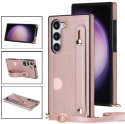 Husa de protectie NEA cu curea pentru Samsung Galaxy S23 Plus 5G roz