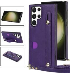 Husa de protectie NEA cu curea pentru Samsung Galaxy S23 Ultra 5G violet