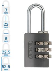 ABUS 724/20 számzáras lakat - Antracit (10052674-01)