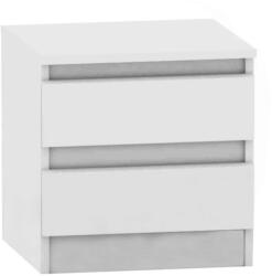 TEMPO KONDELA Noptieră cu 2 sertare, albă, HANY NEW 002