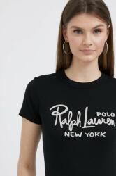 Ralph Lauren pamut póló fekete - fekete XL - answear - 31 990 Ft