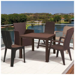 Keter Masa de gradina imitatie ratan Keter patrata maro Melody Quartet 95x95x74.5 cm (255848)