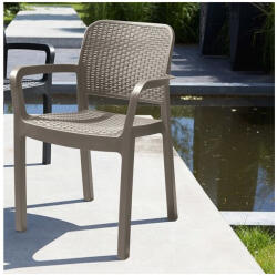 Keter Scaun terasa material plastic Keter Samanna cappuccino cotiere spatar 53x58x83 cm rezistent UV si intemperii (216922)