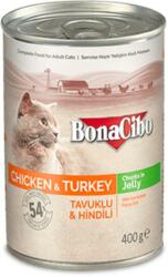 BonaCibo Chicken & turkey in jelly can 400 g