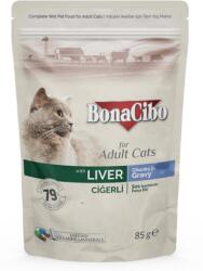 BonaCibo Adult liver in gravy pouch 85 g