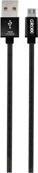 Grixx Cablu date GRIXX Optimum - Micro USB to USB, impletit, lungime 3m - negru (GROSGCAMUSBFBK03)