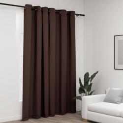 vidaXL Perdea opacă, aspect pânză, cu ocheți, gri taupe, 290x245 cm (321203)