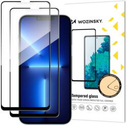 Wozinsky Folie Protectie Ecran WZK pentru Apple iPhone 13 Pro Max, Sticla securizata, Full Cover, Full Glue, set 2 buc, Neagra (fol/Iph13PM/WZK/set2/n/bl) - vexio