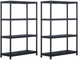 vidaXL Rafturi de depozitare 2 buc. negru 90x40x138 cm plastic 220 kg (276262) Raft
