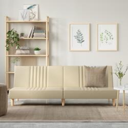 vidaXL Canapea extensibilă, crem, material textil (351884) Canapea