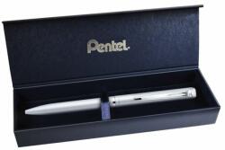 Pentel Rollertoll, 0, 35 mm, rotációs, ezüst tolltest, PENTEL EnerGel BL-2007 kék (PENBL2007Z) (BL2007Z-AK)