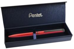 Pentel Rollertoll, 0, 35 mm, rotációs, matt piros tolltest, PENTEL EnerGel BL-2507 kék (PENBL2507B) (BL2507B-CK)
