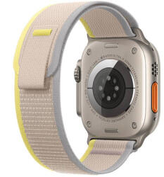 Hoco Curea nylon Hoco Nylon Strap compatibila cu Apple Watch 1/2/3/4/5/6/SE/7/8, 42/44/45/49mm, Galben/Alb