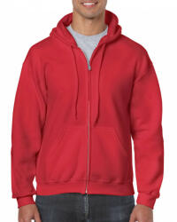 Gildan Uniszex kapucnis pulóver Gildan GI18600 Heavy Blend Adult Full Zip Hooded Sweatshirt -2XL, Red