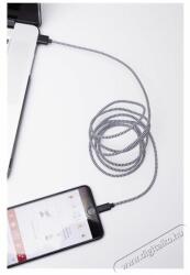 KIKKERLAND US113-BK-EU textilborítású Lightning fekete-fehér kábel hathonap év garancia