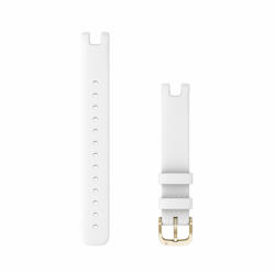 Garmin Lily curea piele italiană 14mm - albă cu elemente metalice aurii crem (010-13068-A3)