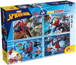 Lisciani Puzzle de colorat maxi - Spiderman (4 x 48 de piese) PlayLearn Toys Puzzle