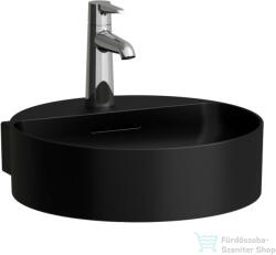 Laufen Val SaphirKeramik 40x42, 5 cm-es csiszolt aljú mosdó, matt fekete H8132817161041 (H8132817161041)