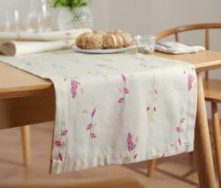 Tchibo Asztali futó, virágos, krém, 40x180 cm Bézs alapszín sárga-rózsaszín virágmintával