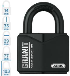 ABUS Granit 37RK/70 SZP KA egységkulcsos lakat (10079164-01)