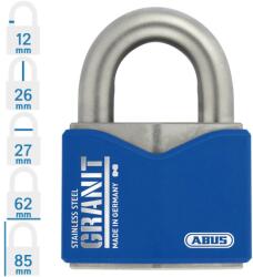 ABUS Granit 37ST/55 SZP időjárásálló rozsdamentes acél biztonsági lakat (10079187-01)