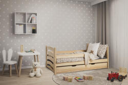  Pat pentru copii MELA 80 x 160 cm, pin Saltele: Saltea EASYSOFT 8 cm, Somiera pat: Cu lamele curbate