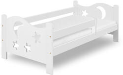Pat pentru copii MOON 80 x 160 cm, alb Saltele: Saltea EASYSOFT 8 cm, Somiera pat: Fara somiera